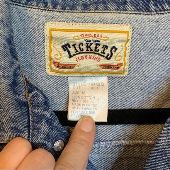 Vintage Tickets Crop Denim Jacket - Picture 3 of 3